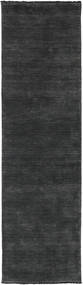  ハンドルーム Fringes - 黒/グレー 絨毯 80X300 モダン 廊下 カーペット 黒 (ウール, インド)
