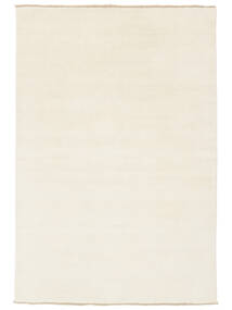 Handloom Fringes 140X200 小 アイボリーホワイト 単色 ウール 絨毯 絨毯 