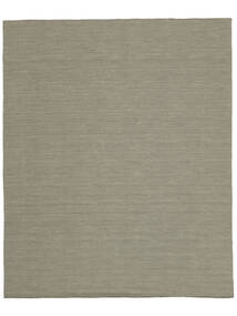 Kelim Loom 250X300 大 薄い灰色/ベージュ 単色 ウール 絨毯 絨毯 