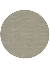  キリム ルーム - 薄い灰色/ベージュ 絨毯 Ø 150 モダン 手織り ラウンド ホワイト/クリーム色/暗めのベージュ色の (ウール, インド)