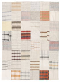  キリム パッチワーク 絨毯 170X231 モダン 手織り 薄い灰色/ホワイト/クリーム色 (ウール, トルコ)