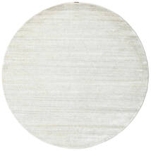  Ø 200 Bamboo Silk Loom ナチュラルホワイト ラウンド 絨毯 