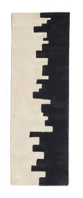  Little Town Handtufted 絨毯 80X250 モダン 廊下 カーペット 紺色の/ベージュ (ウール, インド)