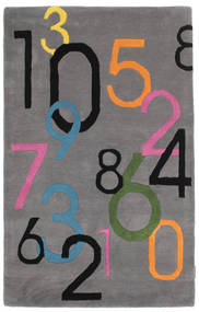  Lucky Numbers - グレー 絨毯 100X160 モダン 濃い茶色/濃いグレー (ウール, インド)