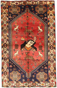 161X255 絨毯 オリエンタル カシュガイ Fine 絨毯 茶/深紅色の (ウール, ペルシャ/イラン)