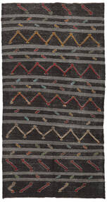  キリム ヴィンテージ トルコ 絨毯 174X337 オリエンタル 手織り 廊下 カーペット 黒/ダークイエロー (ウール, )