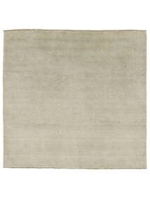 ハンドルーム Fringes - グレー/薄緑色 絨毯 250X250 モダン 正方形 薄い灰色/薄茶色 大きな (ウール, インド)