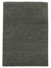  ハンドルーム Fringes - 濃いグレー 絨毯 160X230 モダン 黒 (ウール, インド)