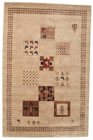  ギャッベ Loribaft 絨毯 149X228 モダン 手織り 薄茶色/暗めのベージュ色の (ウール, インド)