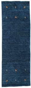  ギャッベ ルーム Two Lines - 紺色の 絨毯 80X250 モダン 廊下 カーペット 紺色の (ウール, インド)