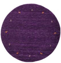  ギャッベ ルーム Two Lines - 紫 絨毯 Ø 150 モダン ラウンド 濃い紫 (ウール, インド)