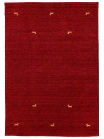  ギャッベ ルーム Two Lines - 赤 絨毯 140X200 モダン 赤/深紅色の (ウール, インド)