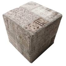  パッチワーク Stool Ottoman 絨毯 50X50 オリエンタル 手織り 正方形 ベージュ/茶 (ウール, )