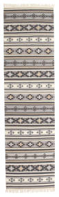  キリム Cizre - グレー/アイボリーホワイト 絨毯 80X300 モダン 手織り 廊下 カーペット グレー/アイボリーホワイト (ウール, )