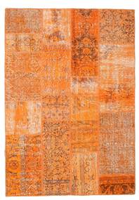  パッチワーク 絨毯 141X201 モダン 手織り オレンジ/薄茶色 (ウール, トルコ)