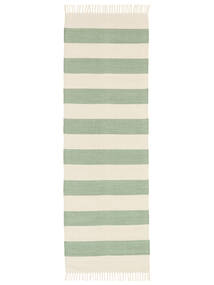  コットン Stripe - Mint 絨毯 80X250 モダン 手織り 廊下 カーペット オリーブ色/薄い灰色 (綿, インド)