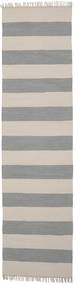 廊下 絨毯 80X300 綿 モダン コットン Stripe 絨毯 - グレー/オフホワイト 