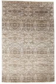  Damask 絨毯 200X303 モダン 手織り 薄い灰色/薄茶色 ( インド)