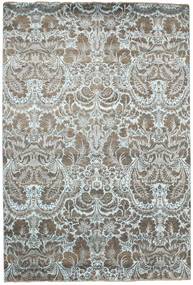  Damask 絨毯 203X302 モダン 手織り 薄い灰色/濃いグレー ( インド)