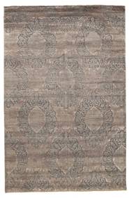  Damask 絨毯 198X302 モダン 手織り 薄い灰色/濃いグレー ( インド)