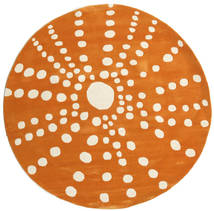  Sjöborre Handtufted - オレンジ 絨毯 Ø 200 モダン ラウンド 薄茶色/ベージュ (ウール, インド)
