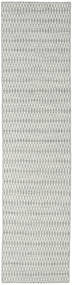  キリム Long Stitch - グレー 絨毯 80X340 モダン 手織り 廊下 カーペット 薄い灰色/ベージュ (ウール, インド)