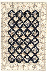 手織り ナイン 6La 絨毯 110X167 ペルシャ ベージュ/黒 小 絨毯 