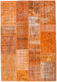  パッチワーク 絨毯 141X204 モダン 手織り オレンジ/赤 (ウール, トルコ)