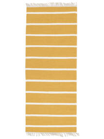  ドリ Stripe - マスタード 絨毯 80X200 モダン 手織り 廊下 カーペット 黄色/薄茶色/ベージュ (ウール, インド)