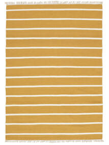  ドリ Stripe - マスタード 絨毯 160X230 モダン 手織り 黄色/薄茶色 (ウール, インド)