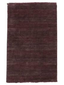 Handloom Fringes 140X200 小 濃い紫 単色 ウール 絨毯 絨毯 