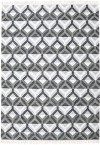  Aino 絨毯 210X290 モダン 手織り ホワイト/クリーム色/水色 (ウール/バンブーシルク, インド)