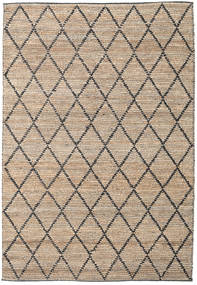 Serena Jute インドア/アウトドア用ラグ 300X400 大 ベージュ/黒 幾何学模様 ジュートラグ 絨毯 