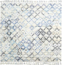  Greta 絨毯 200X200 モダン 手織り 正方形 ベージュ/薄い灰色 (ウール, インド)