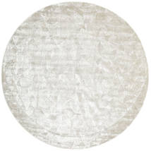  Crystal - シルバー/Off 白 絨毯 Ø 250 モダン ラウンド 暗めのベージュ色の/ベージュ/薄い灰色 大きな ( インド)