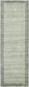 廊下 絨毯 80X350 単色 ハンドルーム Frame 絨毯 - グレー/グリーン 