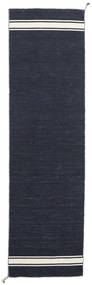  Ernst - ネイビー/オフホワイト 絨毯 80X300 モダン 手織り 廊下 カーペット ネイビー/オフホワイト (ウール, )