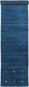  ギャッベ ルーム Two Lines - 紺色の 絨毯 80X450 モダン 廊下 カーペット 紺色の/青 (ウール, インド)