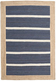 屋外カーペット Frida Stripe - 青 絨毯 140X200 モダン 手織り 青/ベージュ ( インド)