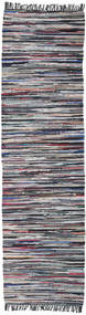  Cottolina - 黒/Multi 絨毯 80X250 モダン 手織り 廊下 カーペット 薄い灰色/濃いグレー (綿, インド)