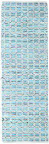  80X250 幾何学模様 小 Elna 絨毯 - ターコイズ 綿, 