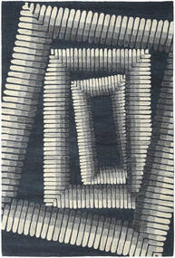  Centric - ナチュラル/ダーク 青 絨毯 200X300 モダン 紺色の/薄い灰色 (ウール, インド)