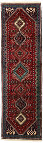絨毯 オリエンタル ヤラメー 絨毯 88X295 廊下 カーペット 深紅色の/赤 (ウール, ペルシャ/イラン)