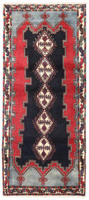  アフシャル/Sirjan 絨毯 90X200 オリエンタル 手織り 廊下 カーペット 赤/濃いグレー (ウール, )