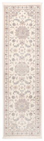  ナイン 9La 絨毯 83X300 オリエンタル 手織り 廊下 カーペット ベージュ/ホワイト/クリーム色 (ウール/絹, ペルシャ/イラン)