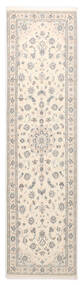  ナイン 9La Sherkat Farsh 絨毯 80X307 オリエンタル 手織り 廊下 カーペット ベージュ/薄い灰色 ()