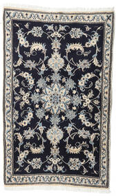  ナイン 絨毯 88X142 オリエンタル 手織り 黒/薄い灰色 (ウール, ペルシャ/イラン)