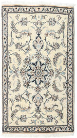  ナイン 絨毯 81X147 オリエンタル 手織り ベージュ/薄い灰色 (ウール, ペルシャ/イラン)