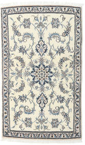  ナイン 絨毯 84X143 オリエンタル 手織り ベージュ/薄い灰色 (ウール, ペルシャ/イラン)