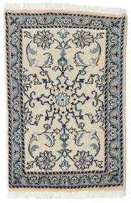  ナイン 絨毯 60X90 オリエンタル 手織り 薄い灰色/暗めのベージュ色の (ウール, ペルシャ/イラン)